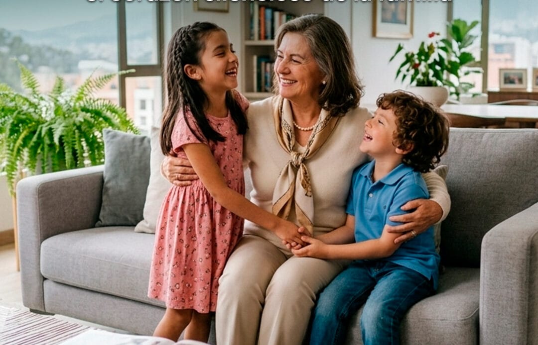 abuela adulto mayor y sus nietos