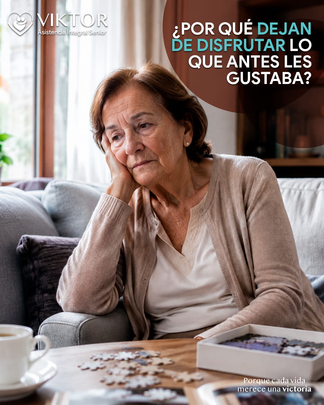 adulto mayor deja de disfrutar lo que antes le gustaba