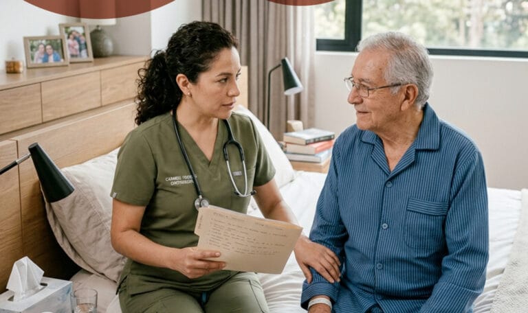 enfermera a domicilio después de una hospitalización