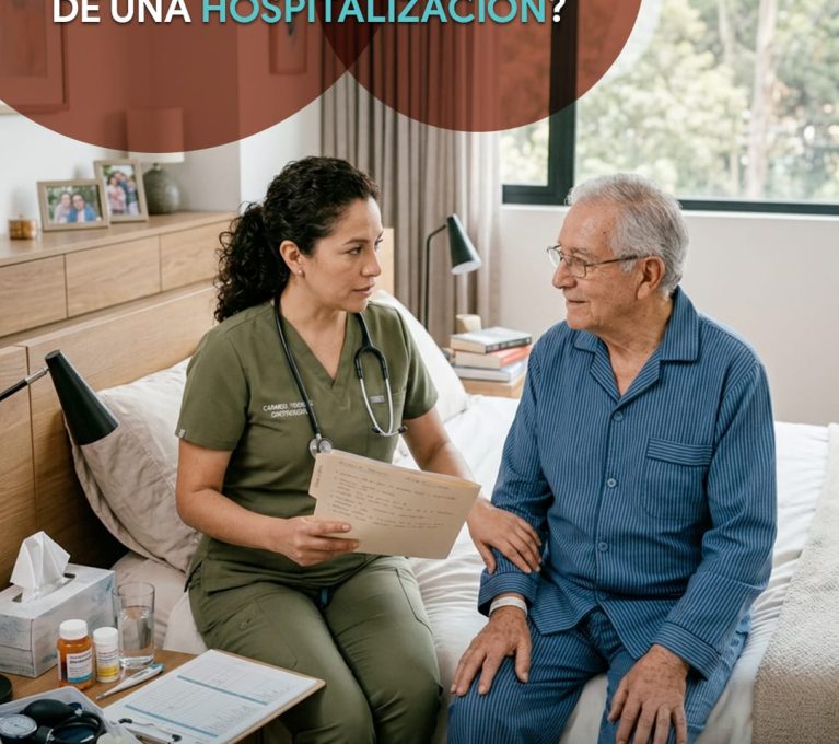 enfermera a domicilio después de una hospitalización